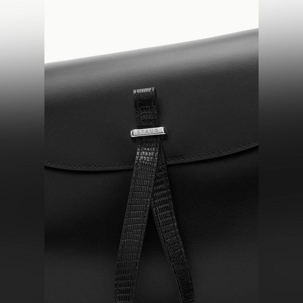 STAUD MIA Black leather asymmetric shoulder bag - Picture 5 of 7